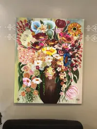 Cadre tableau sur toile en coton peinture acrylique 100% 