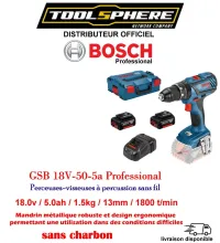 Perceuses-visseuses à percussion sans fil GSB 18v 50 - 5ah Professionnel BOSCH 