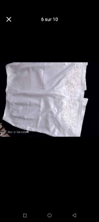 Ensembl(4 pieces jupe haut et serwal chelka,convient comme bedroun (tenue dekhla) pour mariée taille