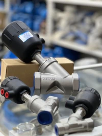 VANNE INCLINÉE (A PISTON) ,VANNE INOX AVEC ACTIONNEUR,ELECTROVANNE,PAPILLON PNEUMATIQUE