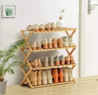 Porte Chaussures Pliante En Bois Lux