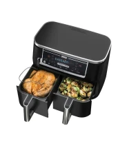 NINJA Friteuse Sans Huile ,Capacité De 7,6L , Avec 2 Tiroirs, 6 Modes De Cuisson