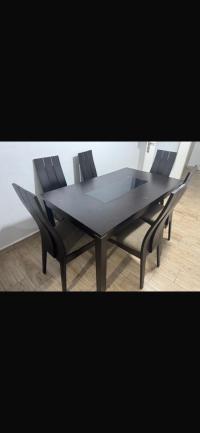طاولات-الطعام-table-a-manger-noir-avec-6-chaises-20000-da-القبة-الجزائر