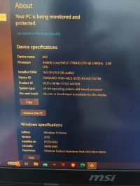 MSI GE62 VR I7 7th 16GB RAM 128GB SSD + 1TB GTX 1060 
