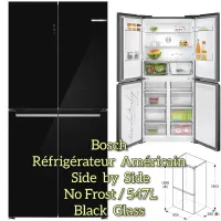 BOSCH Réfrigérateur Multi-Portes Noir Glass 