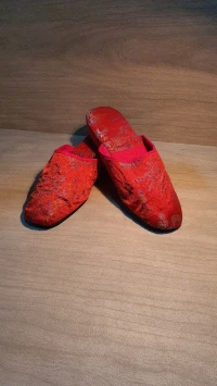 Vintage Mules, pantoufles chinoises brodées des années 80, Neuf
