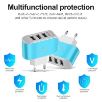 chargeur 3 ports USB éclairée