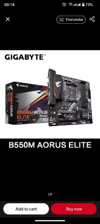 B550m Aorus elite gigabyte motherboard 