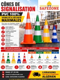 حماية-و-سلامة-cone-de-signalisation-orange-bleu-vert-jaune-حاسي-مسعود-ورقلة-الجزائر