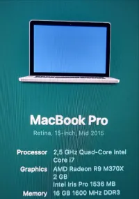 Macbook pro 2015 15 pouces a vendre 