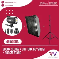 Kit Godox SL60W + softbox + stand