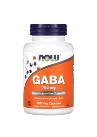 Now GABA 750 mg 100 capsules végétariennes