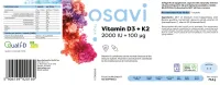 Osavi Vitamine D3 + K2, 2000 UI + 100 mcg 120 softgels