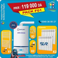 Pack chauffage central avec chaudière confort 24kw et radiateur SUR f1/f2/f3/f4/f5/f6/f7