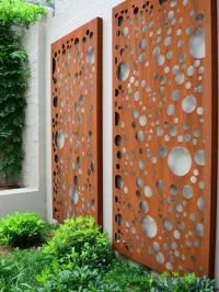 Décoration extérieur Séparation pergola placo plâtre porte panneau aluminium 