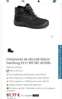 CHAUSSURES DE SÉCURITÉ P41 ET 42 