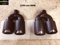 Double sortie échapement carbone Akrapovic 2X90 mm BMW Inox