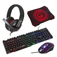Kit Marvo Scorpion Combo Gaming Scorpion Marvo CM370 4 En 1 Souris Clavier Casque Tapis