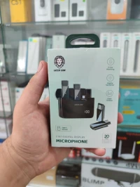 Green Lion 2 in 1 Digital Display Microphone ( Type c  Connector ) - Black - ميكروفون رقمي