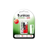 Uniross 2 Piles Rechargeables AA/HR6 2500 NIMH HYBRIO, 1.2V