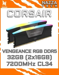 CORSAIR VENGEANCE RGB DDR5 RAM 32GB (2x16GB) 7200MHz CL34
