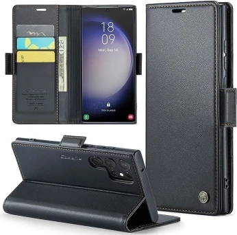 Caseme Antichoc Portefeuille Porte Carte Galaxy S23 Ultra Protection Étui Cuir à Rabat