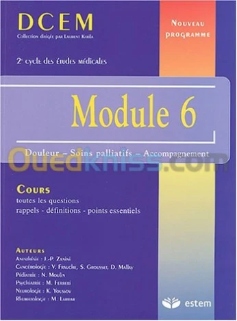 Module 6 : Douleur, soins palliatifs, accompagnement