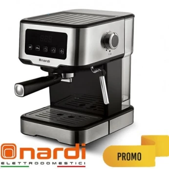 Machine à Café NARDI 2 en 1 Capsules et Café Moulu-Afficheur Tactile-20bar-1100W-Inox