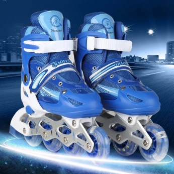 les Rouleurs Alignées Confortables pour Enfants avec des roues RGB - Bleu