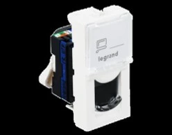 Prise RJ45 Prog Mosaic - Cat. 5e - FTP - 1 mod - blanc -