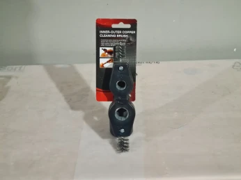 Outil / brosse pour nettoyage tube cuivre 15mm/22mm intérieur/extérieur