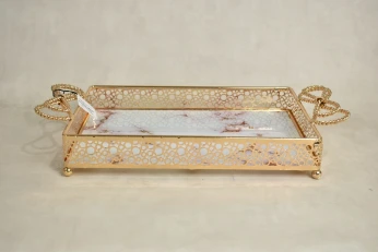 PLATEAU RECT DORE 35*25 cm