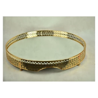 Plateau Rond Dore 60 Cm