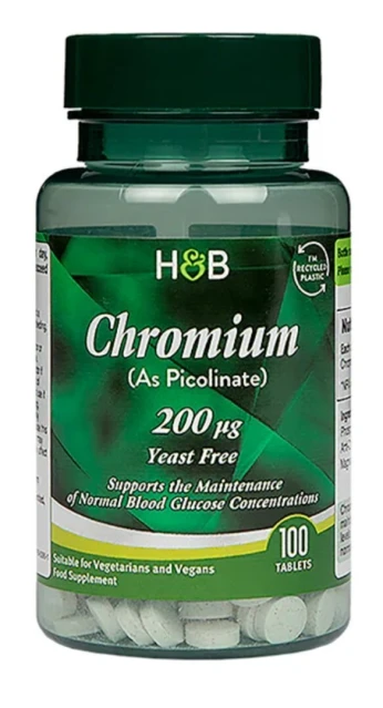 Holland & Barrett Chromium Picolinate 100 Tablets 200ug