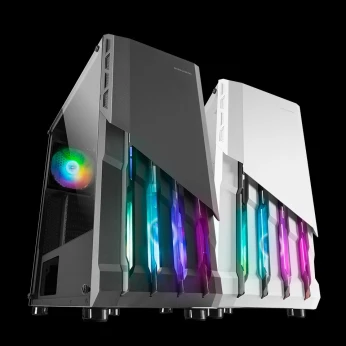 BOITIER MARS GAMING MC-X2 GAMING MIDTOWER BLACK AND WHITE