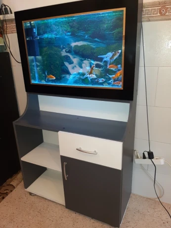 Aquarium plasma avec meuble d'origine