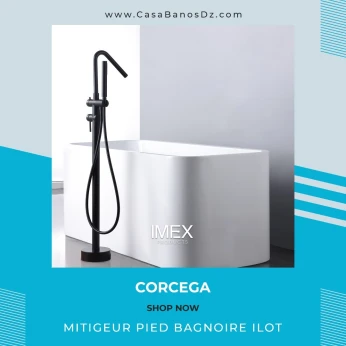 Mitigeur Pied Baignoire Ilot CORCEGA Noir IMEX 🇪🇸