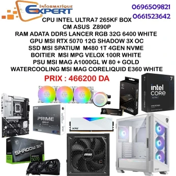 CONFIG ULTRA 7 265KF/DDR5 LANCER 32G/M480 1T/VELOX 100R /CM ASUS Z890P/PSU A1000GL/RTX 5070 SHADOW