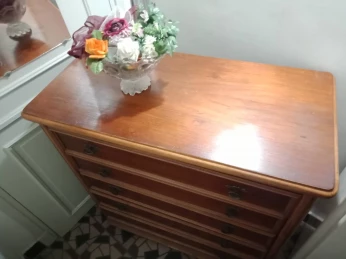 Commode chambre adulte ou chiffonnier pour chambre d'enfants en hêtre 5 tiroirs