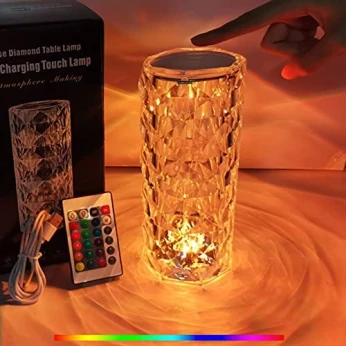 Rose diamond table lamp usb charging