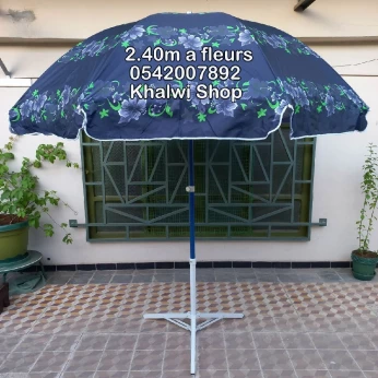Parasol 2.40 mètre à fleurs Solide et haute qualité pour plage