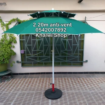 Parasol anti-vent 2.20 mètres très solide et haute qualité