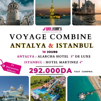 VOYAGE Combiné Antalya & IstanbulA 292.000 DA