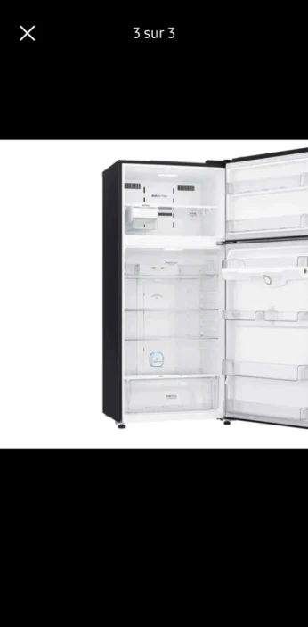 REFRIGERATEUR LG GN C71SGGL DEUX PORTES NOIR EN VERRE Noir 469L