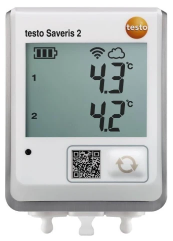 testo Saveris 2-T2 Enregistreur de données WiFi avec écran et 2 raccords pour sondes de température