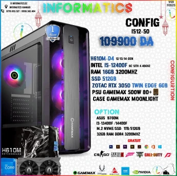 INFORMATICS CONFIG I512-50 | Intel i5-12400F | RTX 3050 6GB Gaming