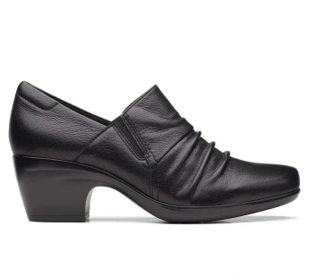 CLARKS Emily Cove Black Leather