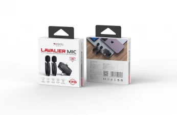 Double Microphone Yesido KR15 Type-c Lightning Cravate Sans Fil À Faible Latence Avec Récepteur 3en1