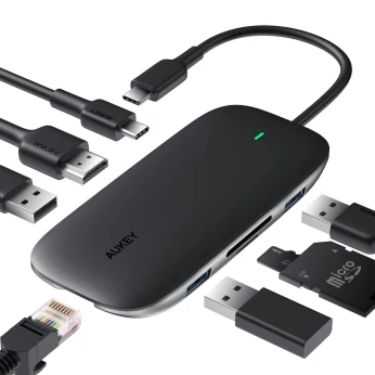 USB HUB C AUKEY 8 IN 1 Produit Original Caba