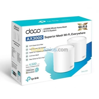 TP-LINK DECO X50 2-PACK - AX3000 - WIFI 6 - AI DRIVE MESH - 150 DEVICES - 2.4GHZ - 3000 MBPS - 5GHZ